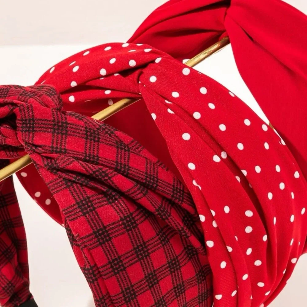 3 Piece Red Headband set